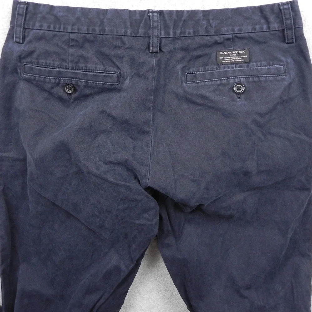 Banana Republic Pants Mens 31 Dawson Chino Navy Blue Cotton Straight Trousers
